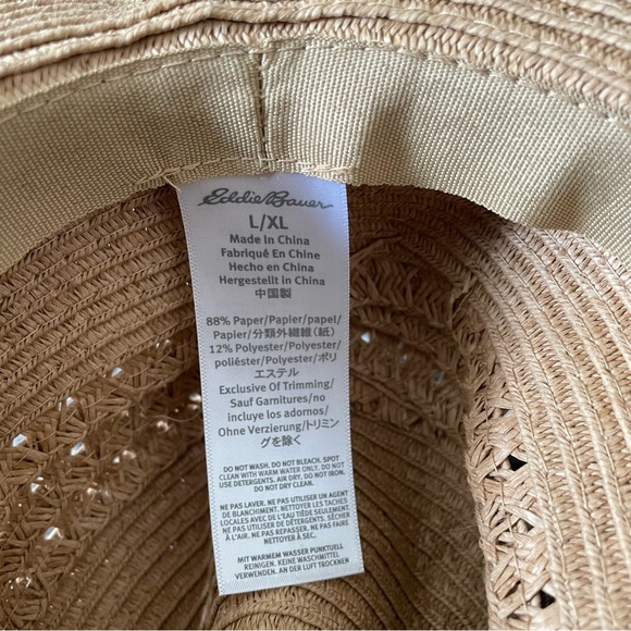 new eddie bauer women’s straw sun hat with colorful band! - Picture 4 of 4